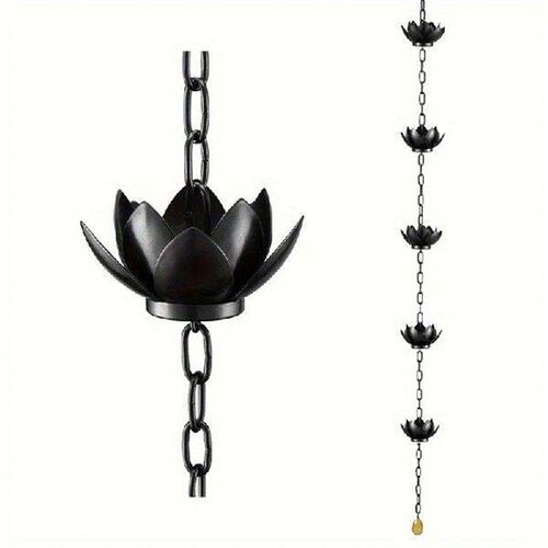 Rain Chain, Lotus Rain Catcher Chain For Gutters Outside ,