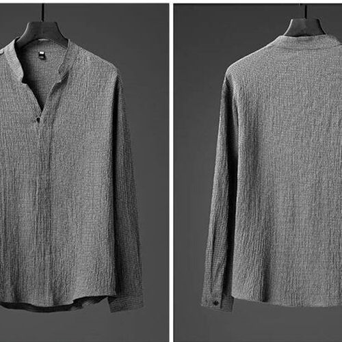 2Pcs/Set Summer Mens Suit Long Sleeve Pleated Casual Tracks