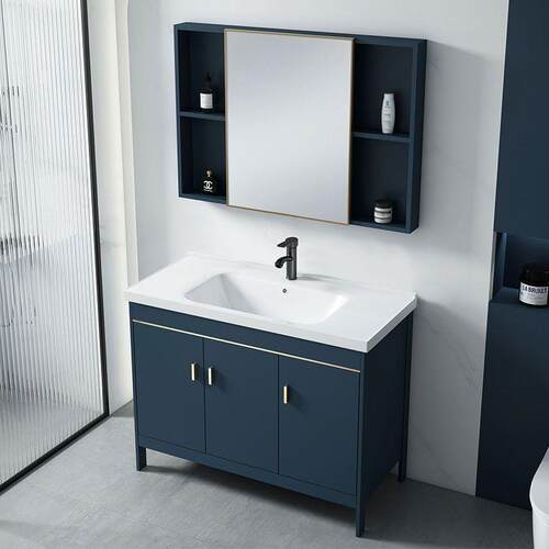 Space aluminum floor-standing wash basin bathroom cabinet
