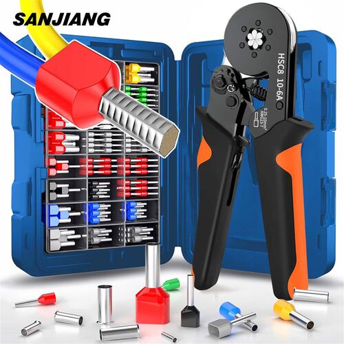 Ferrule Crimping Tool Kit with Tubular Wire Connectors Toolb