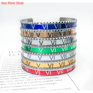 Bangles Bracele Classic Enamel Roman Numbers Women Brand For
