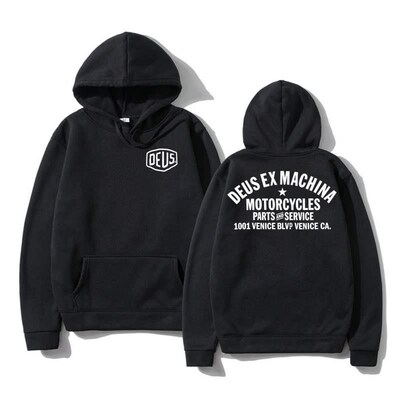 Hoodie Men DEUS Cool Cotton Sweatshirt Ex Machina Print Wome