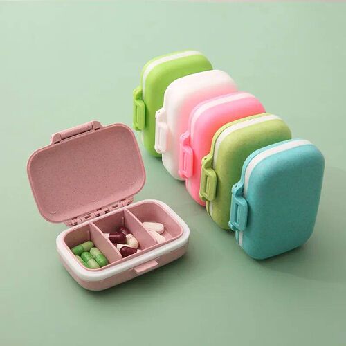 Mini Portable Pills Organizer Case 3 Grids PillBox Tablet St