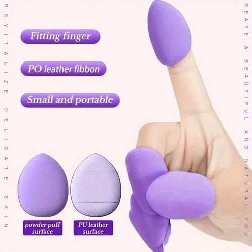 12Pcs Makeup Sponge Velvet Triangle Powder Puff Face Finger