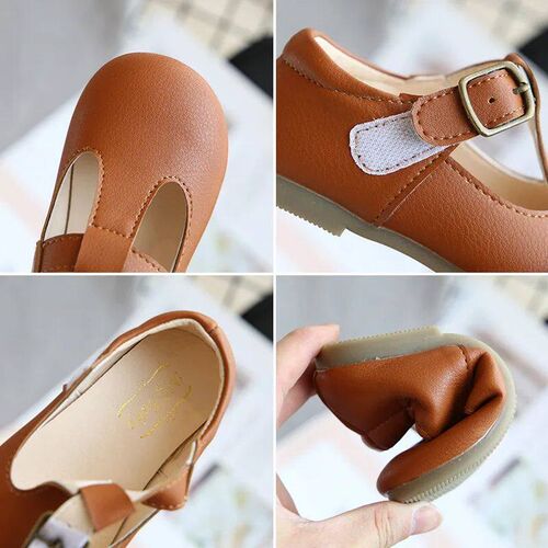 Spring Autumn Kids Shoes T Strap Leather Shoes For Girls Boy