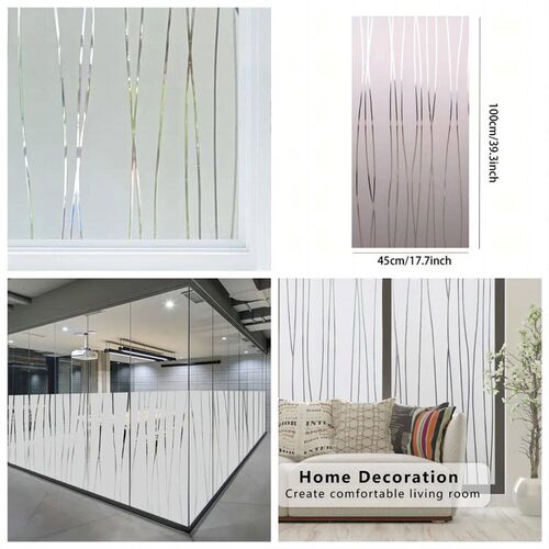 Frosted Window Film Privacy Film for Glass Windows Stripe Pa