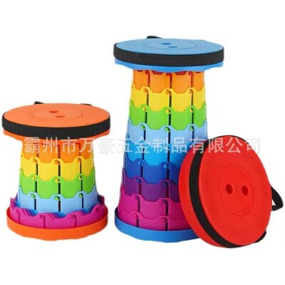 Travel outdoor family Rainbow retractable folding stool