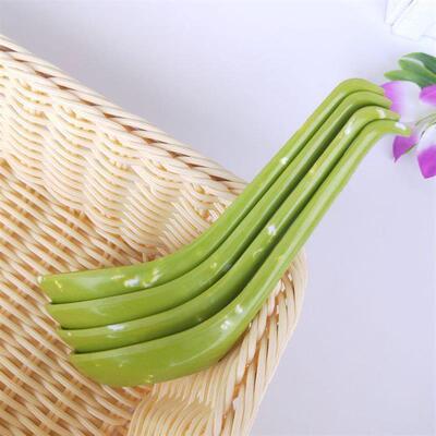 Melamine green spoon with hook, resin spoon, melamine tablew