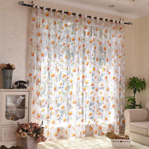 Sun Flower Tulle Curtains for Living Room Bedroom Kitchen Ye