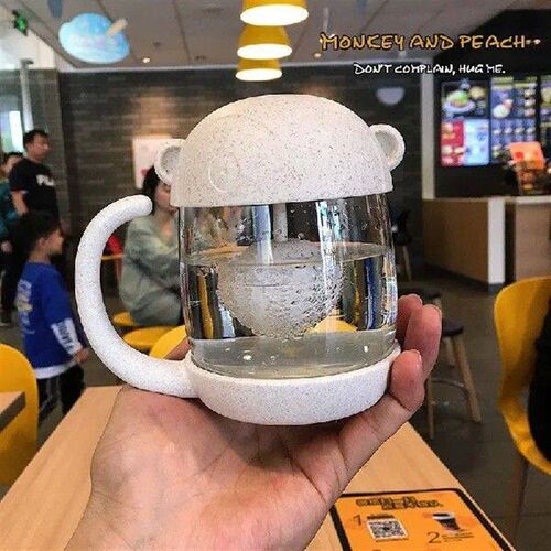 High Quality Cat Glass Tea Mug Cup With Fish Tea Infuser