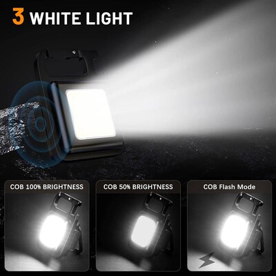 COB Keychain Flashlight 4 Modes Magnetic Base & Bottle Opene