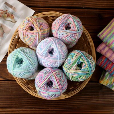 Dyed Combed Milk Cotton Yarn,50g Knitted Yarn,DIY Woven Doll