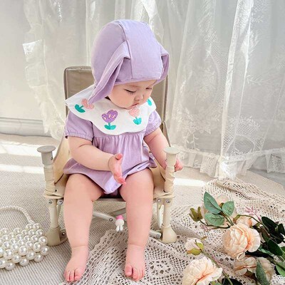 Baby Summer New Girls jumpsuit Baby Hare Climbing Wear Swe