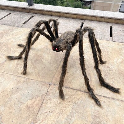 Halloween Black Giant Spider Scary Artificial Plush Spider