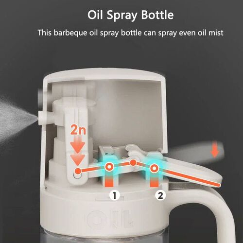 Oil Spray Bottle 250ml High Borosilicate Glass Cooking Oil D