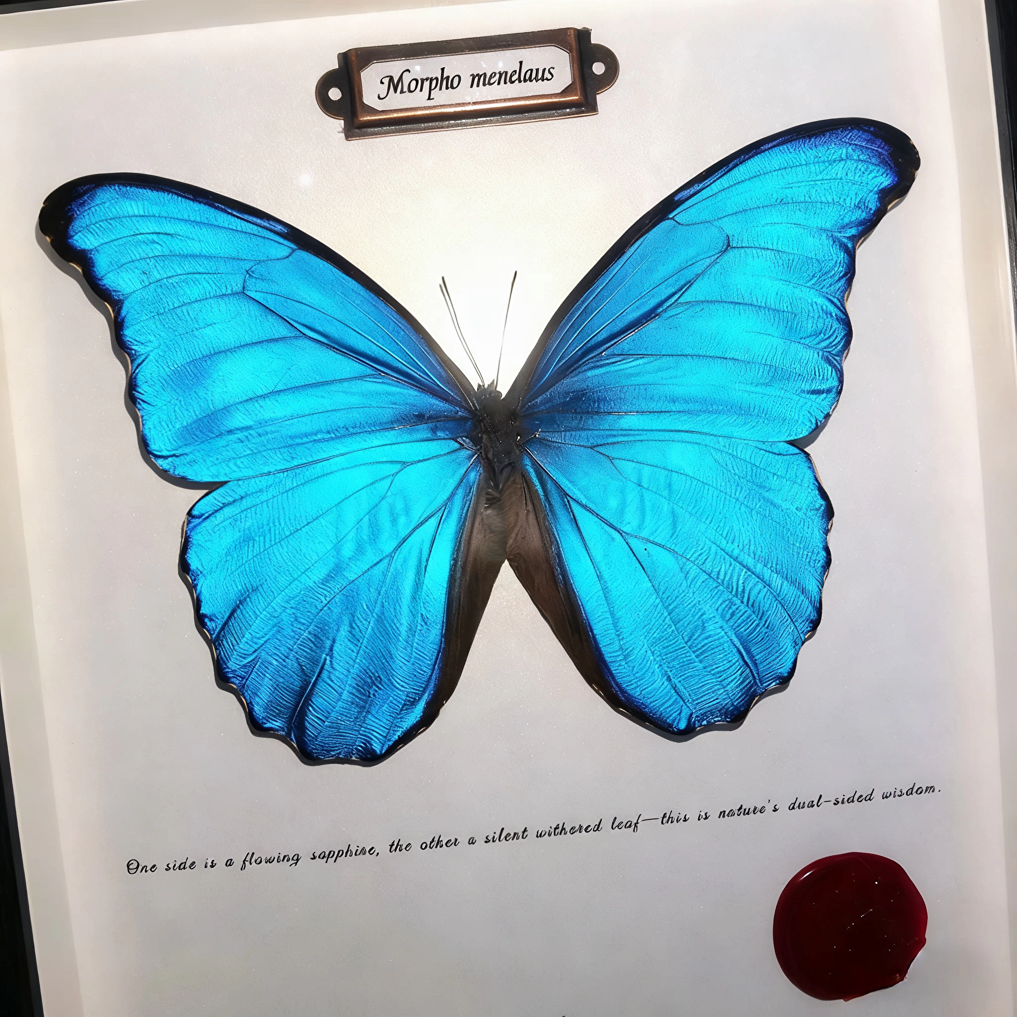 大蓝闪蝶真蝴蝶标本相框装饰品罕见昆虫摆件礼盒情侣朋友生日礼物,家居饰品,标本类装饰画,淘宝优惠券,粉丝福利购,淘宝优惠卷