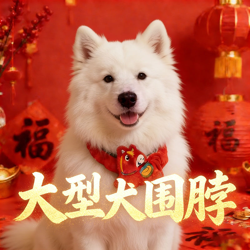 萨摩耶专用大型犬狗狗新年围脖过年装饰春节喜庆口水巾围巾兜饰品,宠物/宠物食品及用品,围巾/口水巾,淘宝优惠券,粉丝福利购,淘宝优惠卷