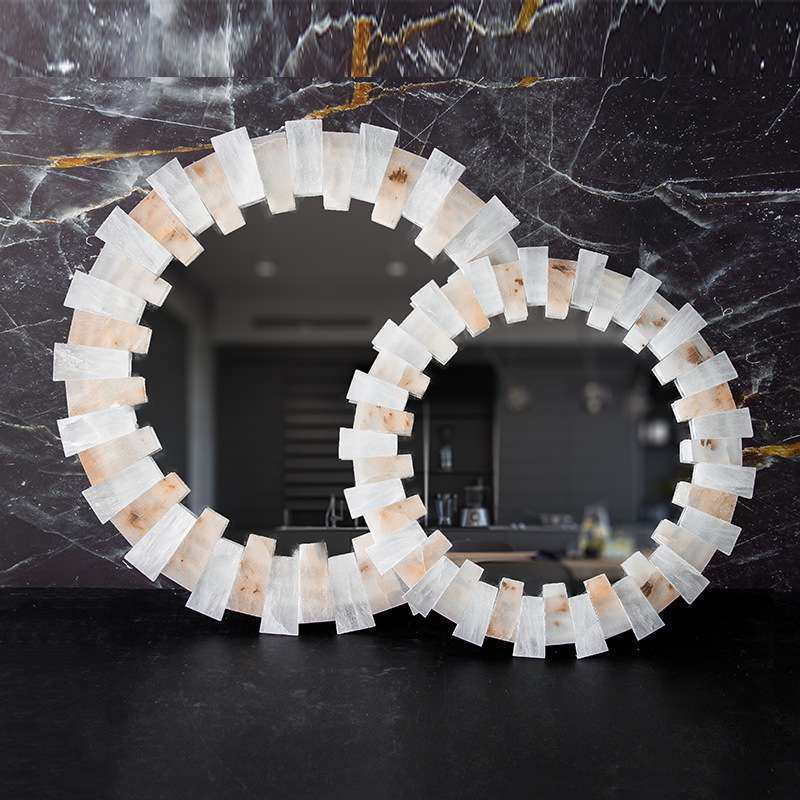 天然晶石装饰镜简约客厅玄关背景水晶镜轻奢个性新款镜子墙饰壁挂,3C数码配件,其它配件,淘宝优惠券,粉丝福利购,淘宝优惠卷