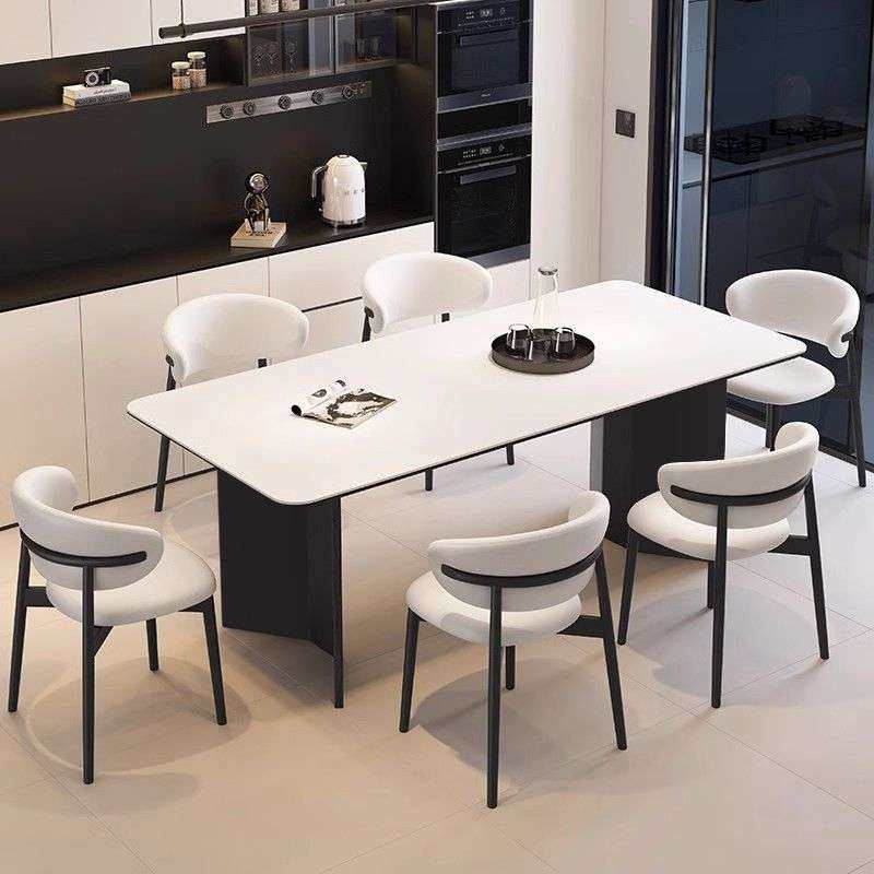 意式轻奢岩板西餐桌椅组合家用现代简约小户型极简长方形吃饭桌子,3C数码配件,其它配件,淘宝优惠券,粉丝福利购,淘宝优惠卷