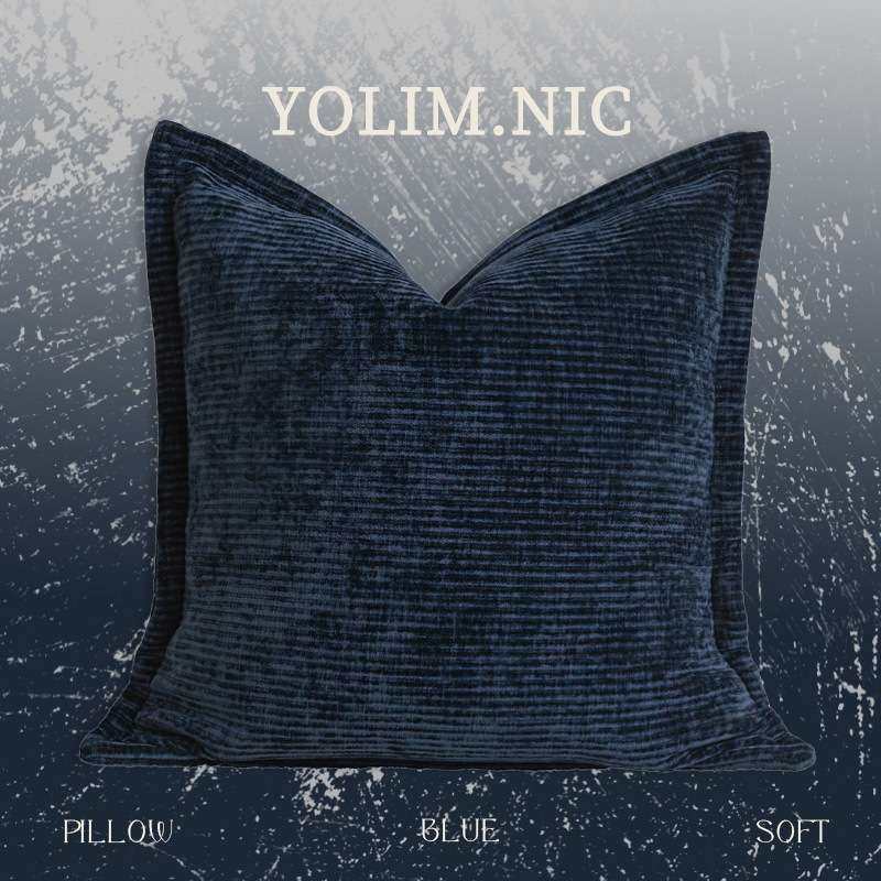 现代简约家用客厅民宿样板间搭配沙发靠枕深蓝色雪尼条纹抱枕腰枕,3C数码配件,其它配件,淘宝优惠券,粉丝福利购,淘宝优惠卷
