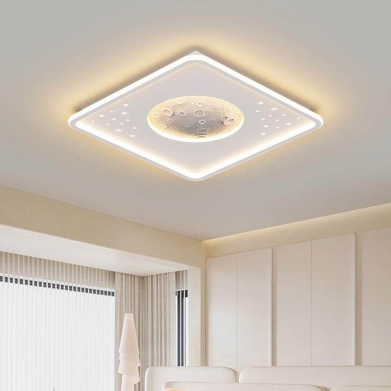 月球灯超薄吸顶灯led简约现代创意儿童房间灯具极简卧室灯主卧