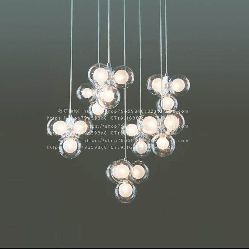 现代公寓旋转楼梯长吊灯艺术设计高定复式楼别墅loft中空客厅灯具,家装灯饰光源,智能吊灯,淘宝优惠券,粉丝福利购,淘宝优惠卷