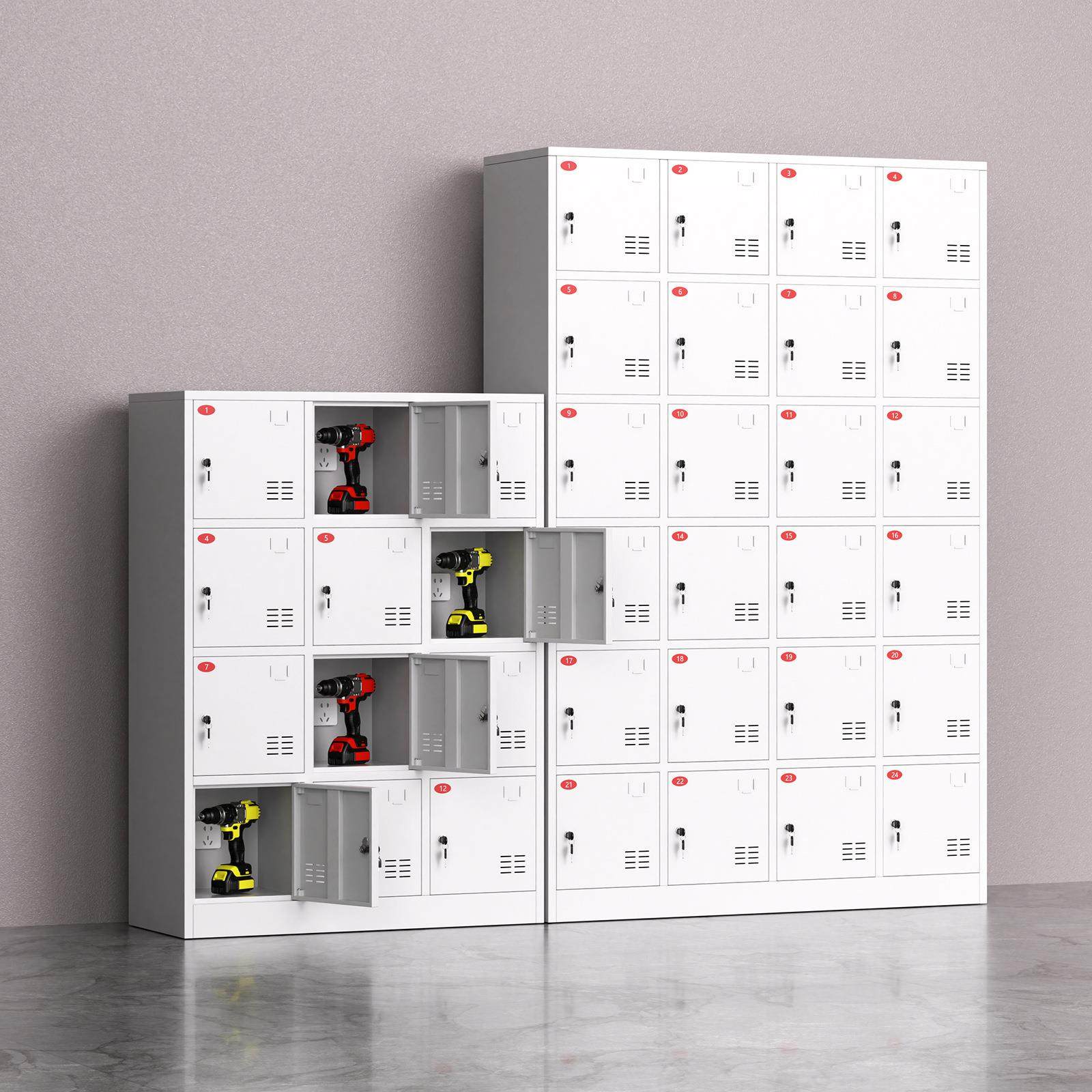 灰白工地配电寄存柜工地电动扳手充电箱平板充电柜电动工具充电柜