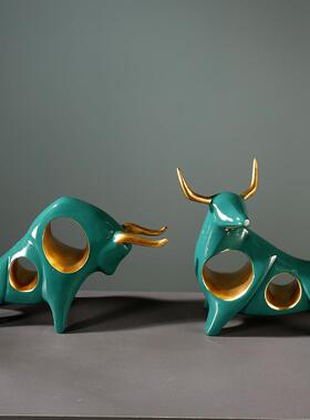 牛气冲天客厅电视柜台简约装饰品书桌办公桌酒柜小装饰生日礼品