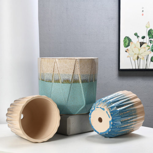 large flower pot plastic  es green  POTS