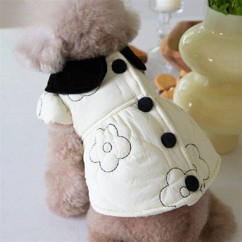 Autumn Winter Pet Plush Lapel Coat Dog Warm Coat Pet Skirt