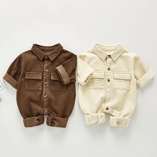 New Newborn Boys Girls Corduroy Jumpsuits Clothes Spring Aut