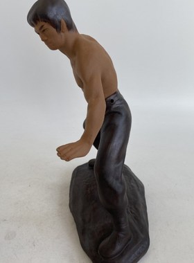 陶瓷李小龙摆件功夫人物雕塑客厅电视柜装饰品创意工艺品开业礼品