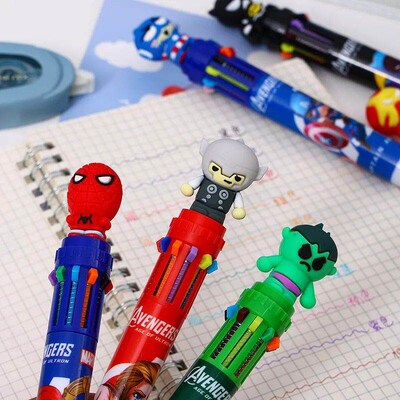 6-36pcs Cartoon Superhero Avengers 10 Colors Ballpoint Pen P