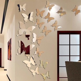 12Pcs Wall Art Mirror Decal Butterfly lot Sticker