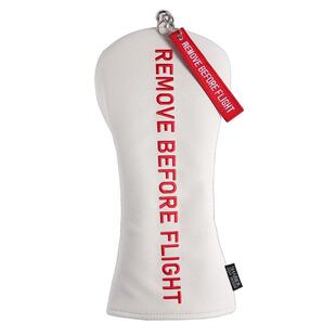 Red Remove Before Flight Synthetic Leather Golf Headcover Sq