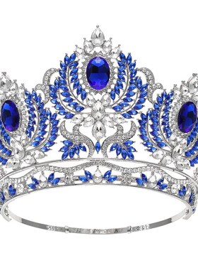 Super-sized Bride Crown Big round Beauty Pageant Crown For Q