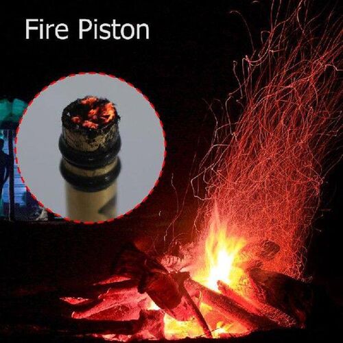 1-2Pcs Brass Metal Fire Piston with Char