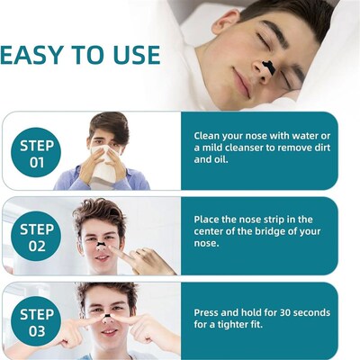 60/30/10PCS Black Nose Strips Extra Strength Nasal Strips Be