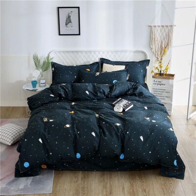 4pc bedsheet set flat sheet student bed cover single/double
