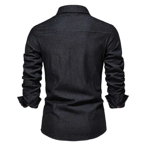 tendy New Style Beautiful Size Denim Non-ironing Shirt Mens
