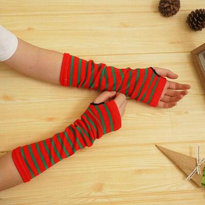 Winter Warm Long Sleeves Gloves for Man Women Fingerless Str