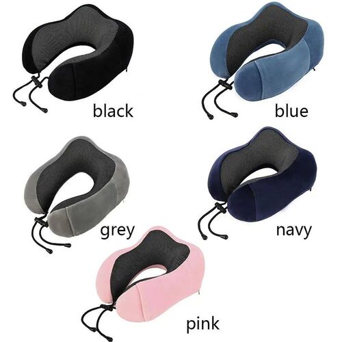 U Shaped Memory Foam Travel Pillow Neck Support Cushion With