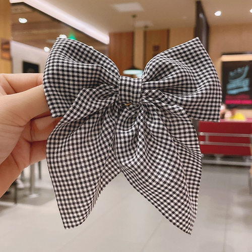 2022 New Polka Dot Print Barrettes Long Ribbon Hair Clip Bow