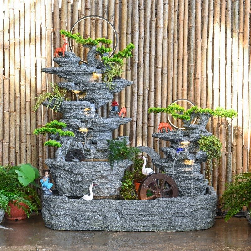 假山流水喷泉别墅花园庭院阳台室内角落循环水鱼池造景观装饰摆件,家居饰品,流水摆件,淘宝优惠券,粉丝福利购,淘宝优惠卷
