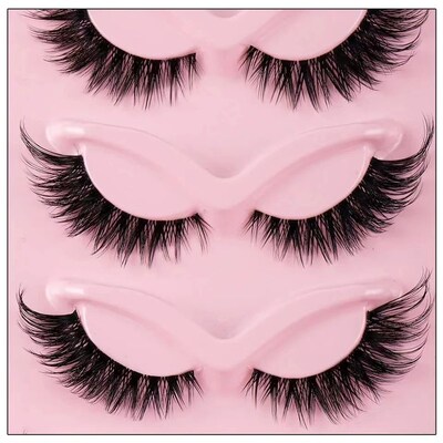 Hot Selling Makeup 5 Pairs Cat Eye Lashes Faux Eyelashes  Ey