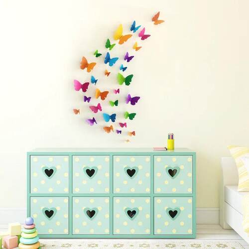 30pcs 3d Pvc Multicolor Butterfly Wall ers Art dcal living R