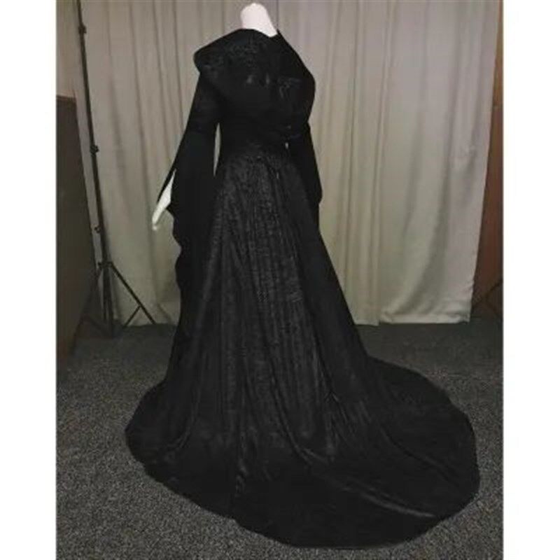 Gaun pesta mewah wanita, kostum Cosplay vampir Halloween Dew