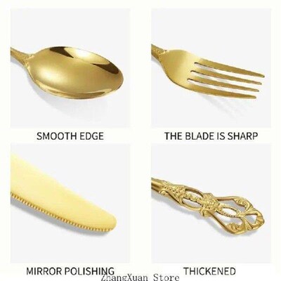 Elegant Luxurious Type 4 Piece Cutlery Set for Mirror