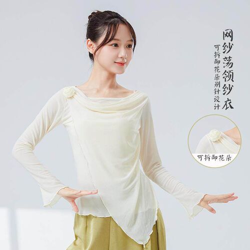 Dance clothes, practice clothes, womens mesh gauze