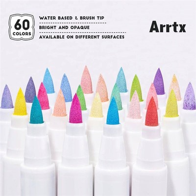 Arrtx 60 Colors Paint Markers Paint Pens, Acrylic Markers Br